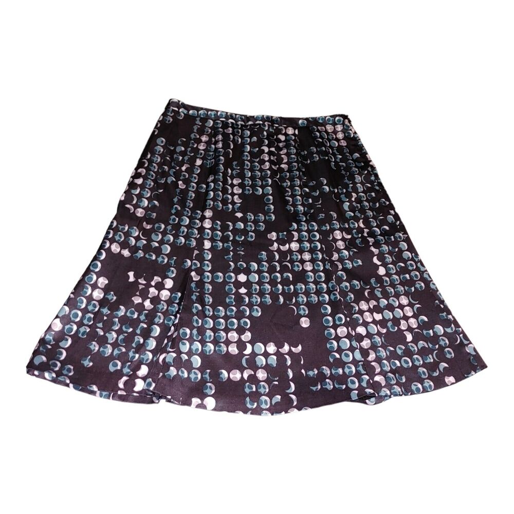 East5th EAST 5TH Skirt Black Green White Dots Flare Style Sz 14